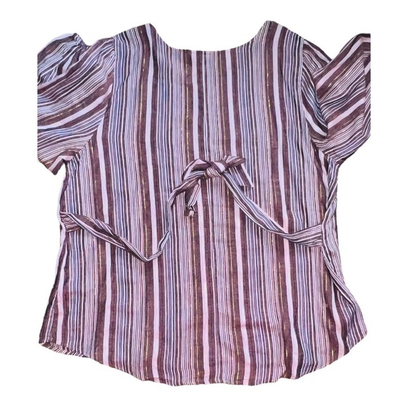 WORLD Travelers Tortoise Shell Long Sleeve Peasant Top XL NWT - Picture 4 of 4